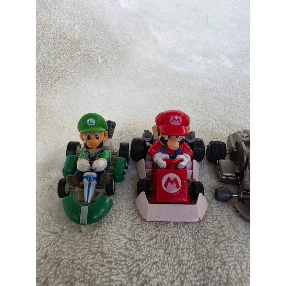 Nintendo Mario Kart Pull Back Racer Lot of 6 Mario Luigi Metal Mario Diecast